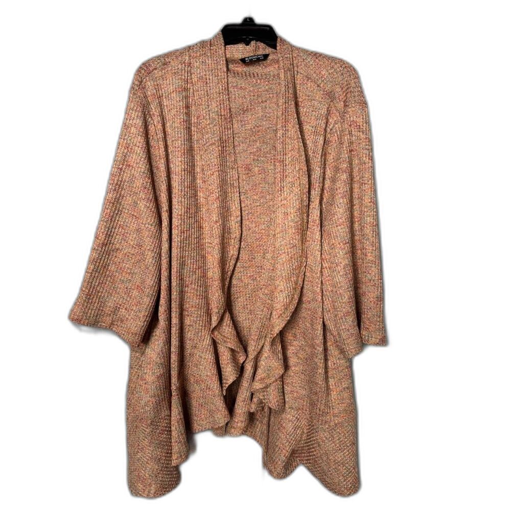 BloomChic Boho Textured Open Front Ruffle Tie Knit Cardigan Sweater Size 28 / 5X